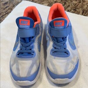Nike Kids Revolution 3 Blue and Orange Sneakers
